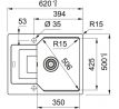 FRANKE Drez UBG 611-62 620 x 500mm onyx